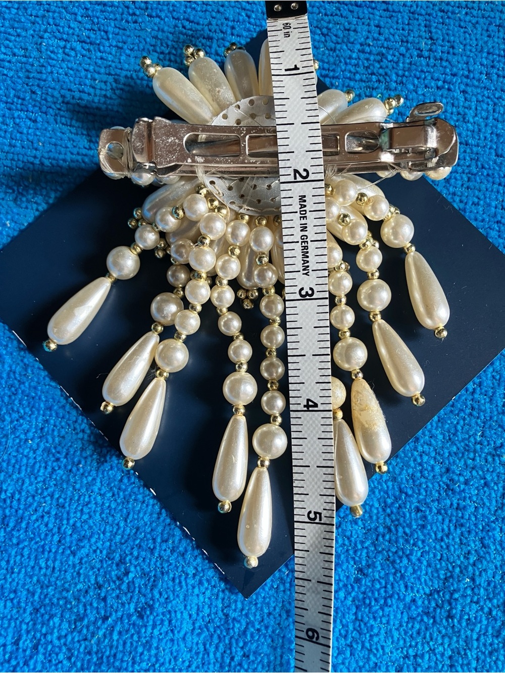 Vintage hand made pearl hair clip - Picture 2 of 4